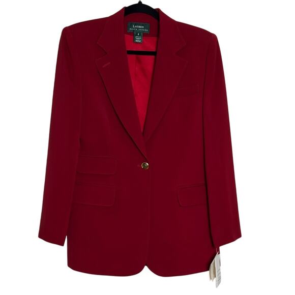 Lauren Ralph Lauren Wool Red Equestrian Riding Jacket BlazerNWT Size